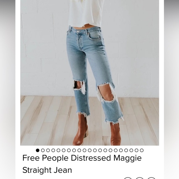 Free People Maggie Mid-Rise Straight-Leg Jeans - Picture 3 of 6
